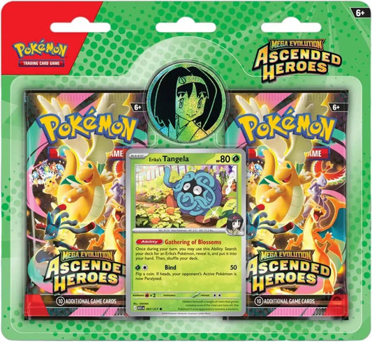 Pokémon TCG: Mega Evolution: Héroes Ascendidos: Blister de 2 paquetes (Tangela de Erika) (ESPAÑOL)